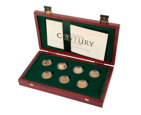 THE ROYAL MINT: "THE SOVEREIGN CENTURY COLLECTION"comprising Victoria old head 1901, Edward VII, George V first type large he