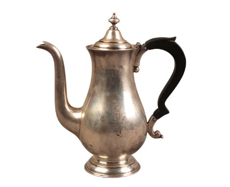 A 20TH CENTURY AMERICAN STERLING SILVER COFFEE POTby Bailey Banks & Biddle, of plain baluster form, with bakelite handle and 