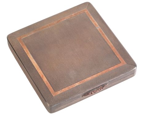 A VINTAGE SILVER COMPACTin sterling silver, with engine turned detailing and ornate catch, full British hallmarks for Birming