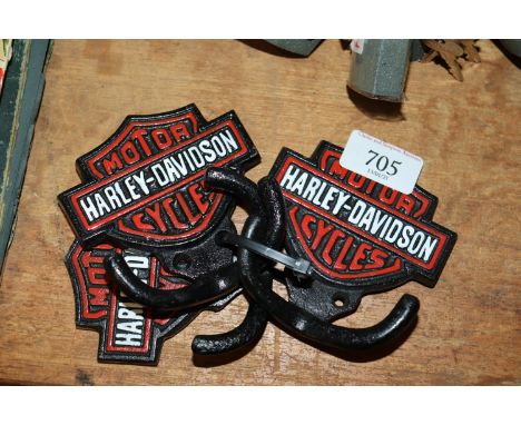Three reproduction Harley Davidson coat hooks (51)