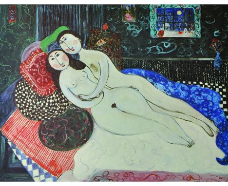 Dora Holzhandler (1928-2015) French/British. A Naked Couple in Bed, Lithograph, Signed, Inscribed A/P in Pencil, Unframed, 16