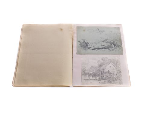 EDMUND THORNTON CRAWFORD RSA RSW (SCOTTISH 1806 - 1885) - and others, an album of primarily pencil sketches, nine signed by C