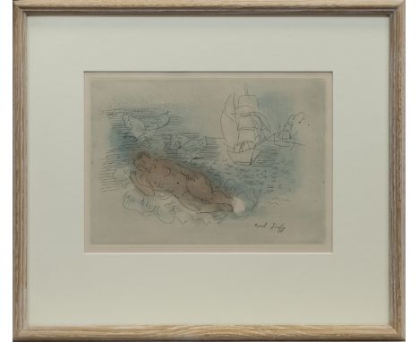 RAOUL DUFY (FRENCH 1877 - 1953), PETITE BAIGNEUSE AUX PAPILLONS etching and aquatint on paper, signed in the plate 22cm x 31c