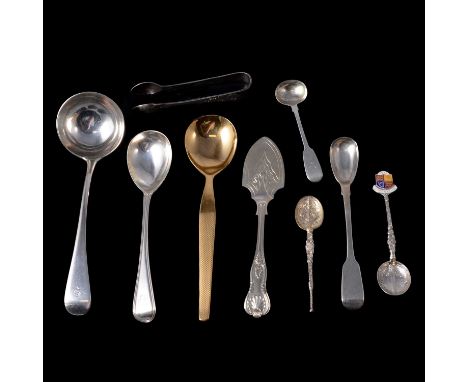 A Georgian silver fish knife, William Sweet, Exeter 1832; a Victorian silver caddy spoon, Thomas Sewell I, Newcastle 1851; ot
