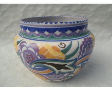 An early 20th century Carter, Stabler & Adams Poole Pottery small planter, in the Flora pattern, impressed and painted marks 