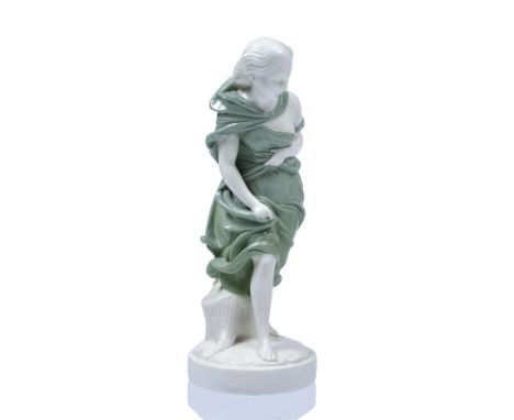 A Royal Worcester tinted Parian model 'Into The Wind' 27cm