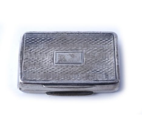 A Georgian silver vinaigrette with gilt interior and engine turned decoration, Birmingham 1838 