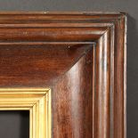 A Continental polished hardwood frame with gilded slip, rebate size - 29.75" x 40" (76 x 101.5cm).