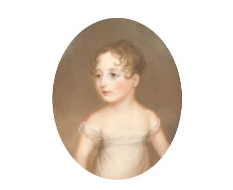 19th Century English School, a miniature portrait of a young child, watercolour, 3.25" x 2.5".