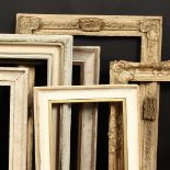A group of seven painted frames, early 20th Century, all standard rebate sizes from - 12" x 16" to
