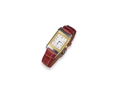 A lady's steel and gold Jaeger LeCoultre Reverso Duetto wristwatch, manual winding. The gold watch with one side a plain sign