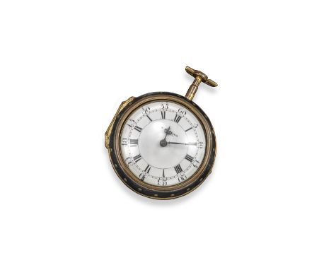 An early 18th-century gilt metal pair-cased pocket watch, the movement by Tompion and Banger. The later white enamel dial sig