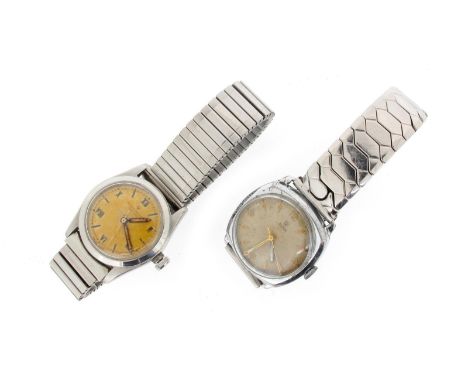 A steel Rolex Oyster Precision wristwatch, the signed dial with alternate baton and Roman numerals. Swing seconds hand, lumin