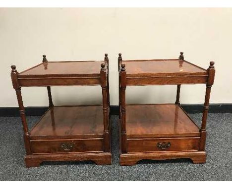 A pair of Yew wood lamp tables (2)