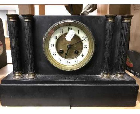 A late Victorian marble mantel clock a/f