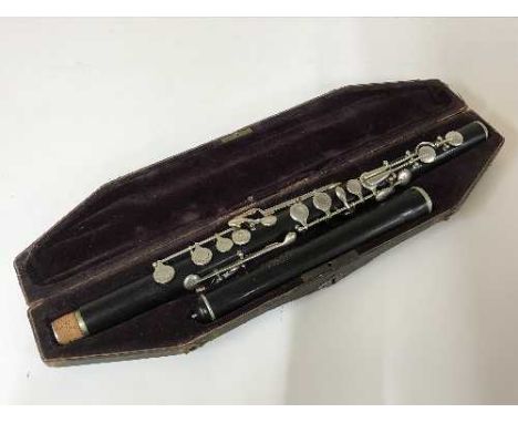 A two-piece clarinet in fitted box