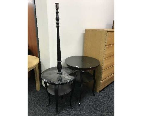 A circular lamp table and an occasional table 