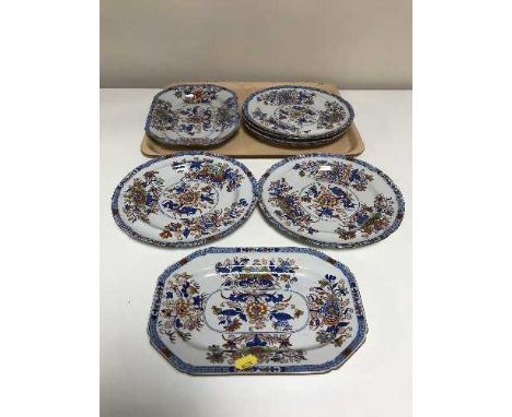 A tray of eight late 19th century Copeland Spode stone china plates 