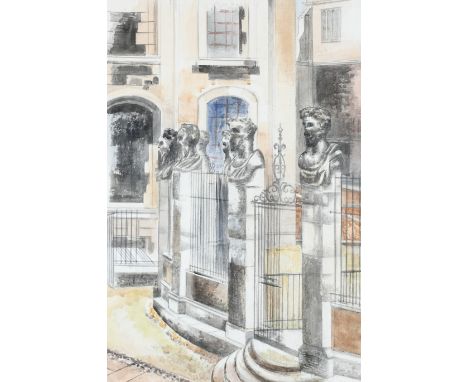 Paul Nash (1889-1946) Monuments Pencil and watercolour, 1932 53.5 x 35.9cm Provenance: Leicester Galleries, London, 1932; Whe