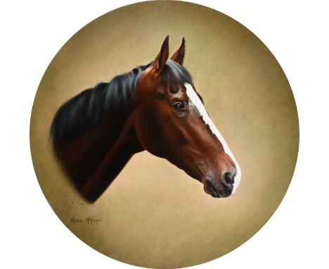 ‡Mara McGregor (20th Century) Portrait of Kalaglow Signed Mara McGregor (lower left) Oil on canvas 50.9 x 50.9cm, framed as a