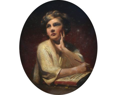 ‡Frank O. Salisbury (1874-1962) Portrait of Sylvia, the artist's daughter, at her desk Signed and indistinctly dated Frank O 