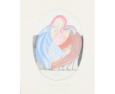 ‡Siegfried Sassoon (1886-1967) Design for Enamel Inscribed Design for Enamel (lower centre) Pencil, watercolour and bodycolou