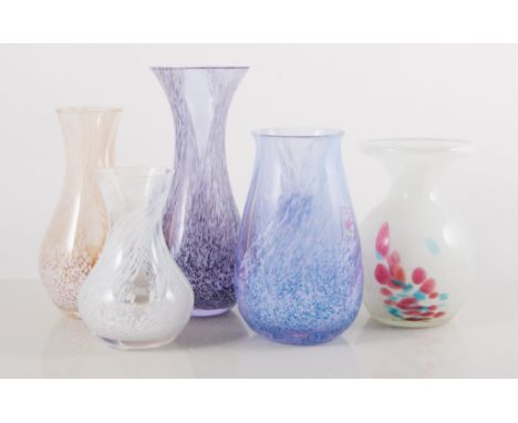 Caithness art glass vases and other glass, etc, (6).
