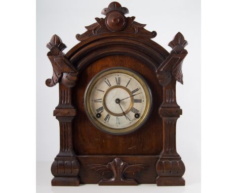 American walnut mantel clock.