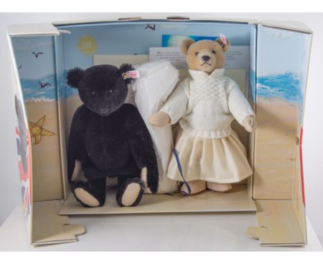 Pair of Steiff Bears, 'Pat' and 'Nora', dated 2002, "The Beloved Steiff toys of Eleanor Phillips and their Edwardian summer t