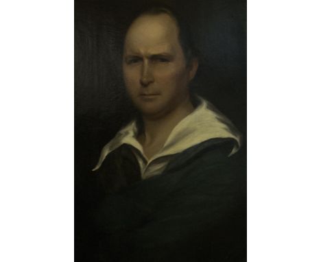 Portrait of a gentleman, oval oil on board, 75cm x 62cm in a gilt frame.