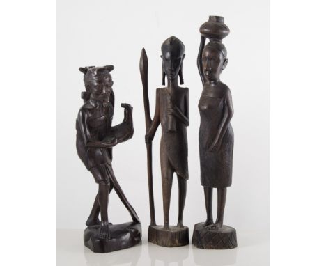 Masons jug, Royal Worcester coffee pot and jug, other decorative china and teaware, African wooden figures and other carved f