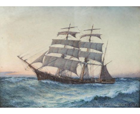 Hely Augustus Morton Smith, RBA, FRSA (British, 1862-1941), 'Barometer Rising', a tea clipper in a swell, oil on canvas, sign
