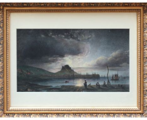 A mezzotint of Gorey Harbour, Jersey, 7 x 12¼in. (17.75 x 31cm.), in good running pattern frame.