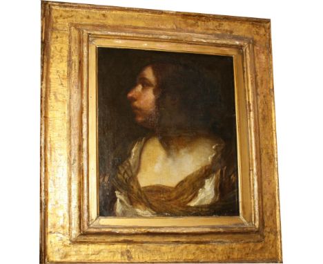 Dutch School (late 17th century), Portrait of a woman, oil on canvas, in plain 17th/18th century giltwood frame, Christies st