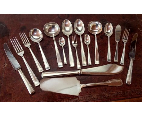 An Elizabeth II 12 place service of silver flatware, James Dixon & Sons, Sheffield 1963, near complete, comprising twelve eac