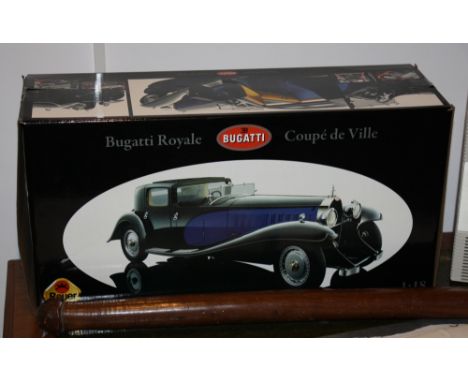 A boxed Bauer 1/18 scale Bugatti Royale Coupé de Ville model, fine quality diecast model with highly detailed chassis, engine