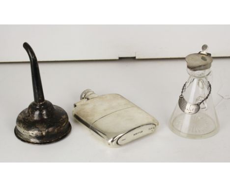 A George V silver wine funnel, Roberts & Belk, London 1926, typical Georgian form with removable strainer, 4½in. (11.5cm.) hi