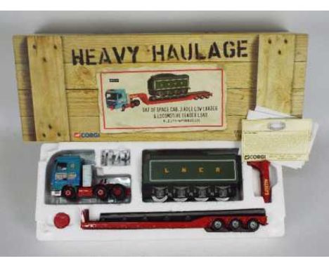 Corgi Heavy Haulage - A boxed Corgi Heavy Haulage Limited Edition CC13213 DAF XF Space Cab, 3 Axle Low Loader &amp; Locomotiv