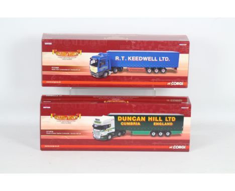 Corgi - Two boxed Corgi 'Hauliers of Renown' Limited Edition 1:50 scale diecast trucks. Lot consists of CC13176 Scania R Seri