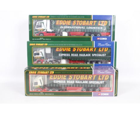 Corgi - Three boxed Limited Edition diecast 1:50 scale trucks in 'Eddie Stobart Ltd.' liveries. Lot consists of C13401 MAN TG