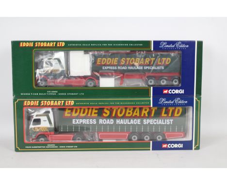 Corgi - Two boxed Limited Edition diecast 1:50 scale trucks in 'Eddie Stobart Ltd.' liveries. Lot includes CC12802 Scania T-C