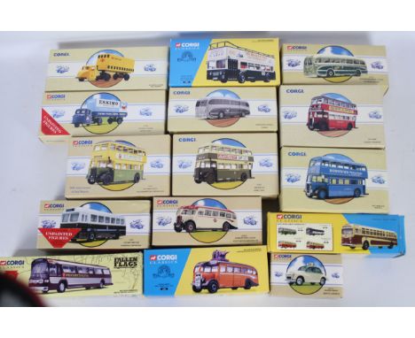 Corgi Classics - 15 boxed diecast Corgi Classic vehicles predominately buses. Lot includes#9178 Burlingham Seagull Coach 'Col