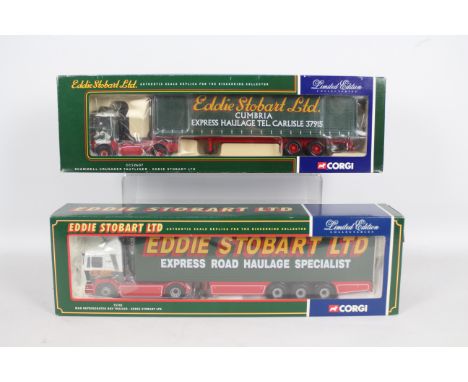 Corgi - Two boxed Limited Edition diecast 1:50 scale trucks in 'Eddie Stobart Ltd.' liveries. Lot includes #75702 MAN Refrige