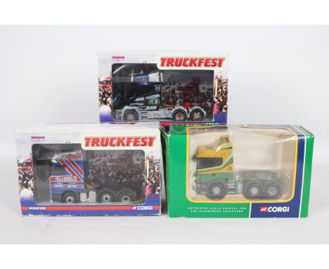 Corgi - Three boxed Corgi Limited Edition 1:50 scale diecast tractor units. Lot consists of CC12206 Scania Tractor 'MacFarlan