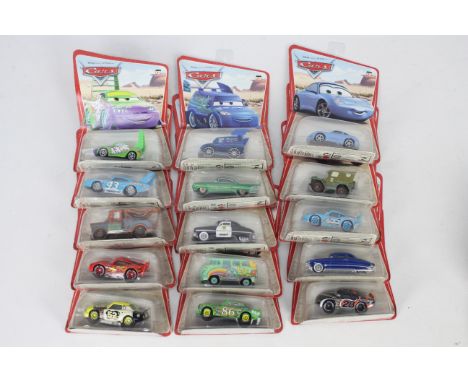 Disney, Pixar, Mattel - 15 carded diecast 'Disney Pixar Cars' model vehicles by Mattel . Lot includes 'Mater Mate' King'; 'Wi