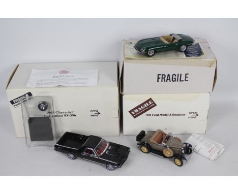 Danbury Mint, Franklin Mint - Three boxed 1:24 scale diecast model cars. Lot includes Danbury mint 1968 Chevrolet El Camino S