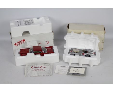 Franklin Mint, Danbury Mint - Two boxed 1:24 scale diecast models. Lot includes Franklin Mint 1954 Mercedes Benz W196R Racer 