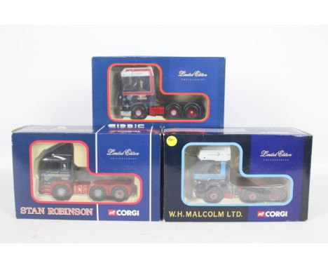 Corgi - Three boxed Corgi Limited Edition 1:50 scale diecast tractor units. Lot consists of CC13210 DAF XF Super Space Tracto