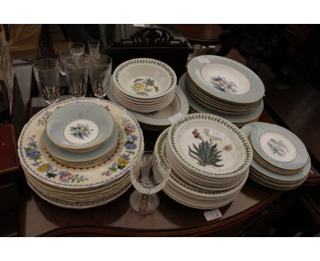 MASONS IRONSTONE ROYAL WORCESTER PARK DINNER SET, Portmeirion, tableworn, and a selection of good quality cut glassware