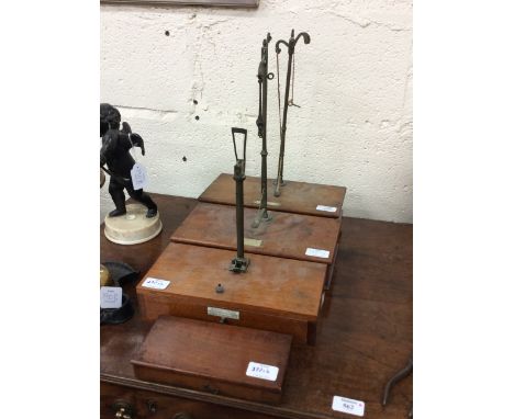 FOUR SETS OF BALANCE SCALES including Brewer Freres, Seuls Agents Pola, France, 76 Saint Germaine, Paris; Dr Grove Short & Co